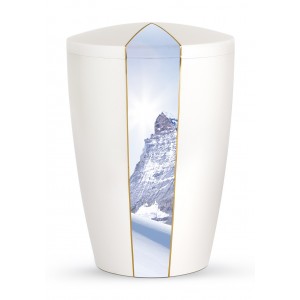 Heaven's Edition Biodegradable Cremation Ashes Funeral Urn – Peaks / Pearly Iridescent Surface